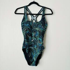 Speedo Black Green Blue Beach Pool Athletic Competition Size 4